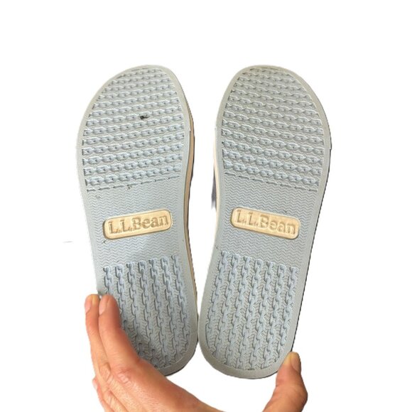 LL Bean Women's Blue Gray Canvas "Campside" Oxford Lace-Up Shoe, Size 9 - Picture 7 of 7